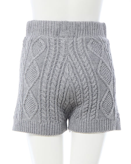 INGNI（イング） ケーブルニットショートパンツ ｸﾞﾚｰ