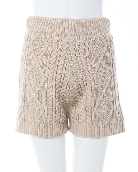 INGNI（イング） ケーブルニットショートパンツ ﾍﾞｰｼﾞｭ