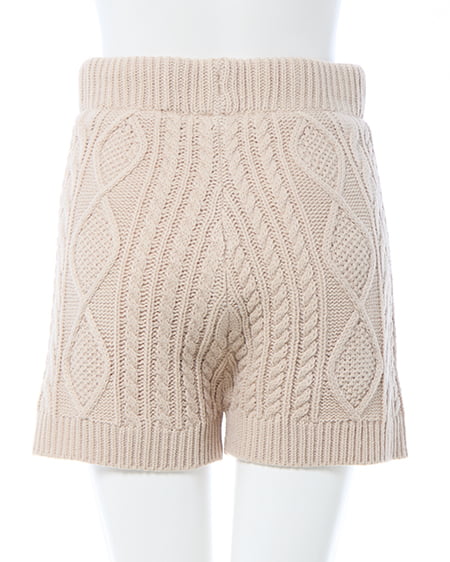 INGNI（イング） ケーブルニットショートパンツ ﾍﾞｰｼﾞｭ