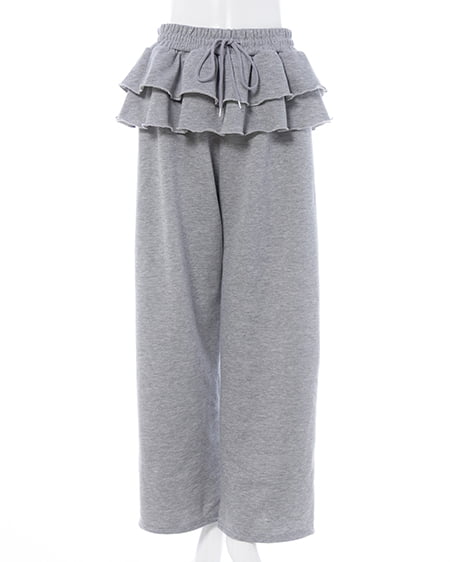 INGNI（イング） フリルスウェットパンツ ｸﾞﾚｰ