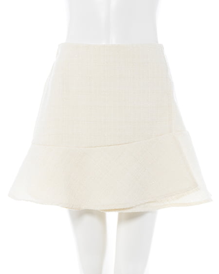 INGNI（イング） アシメ切替ツイードミニスカパン ｵﾌ/ﾂｲｰﾄﾞ