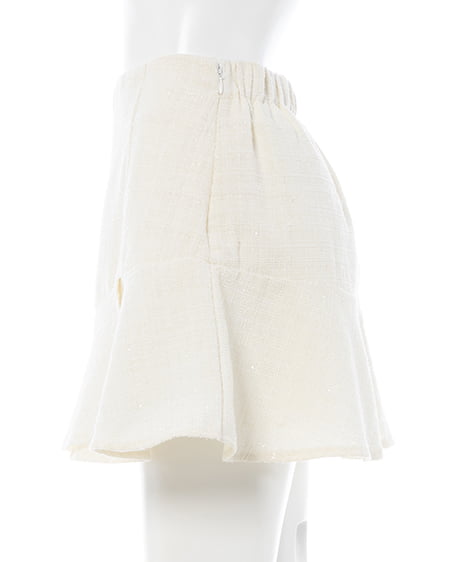 INGNI（イング） アシメ切替ツイードミニスカパン ｵﾌ/ﾂｲｰﾄﾞ