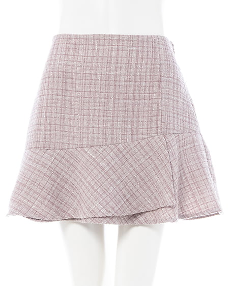 INGNI（イング） アシメ切替ツイードミニスカパン ﾋﾟﾝｸ/ﾂｲｰﾄﾞ