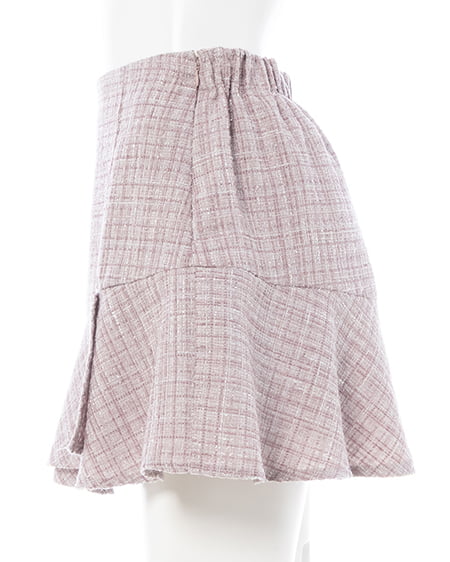 INGNI（イング） アシメ切替ツイードミニスカパン ﾋﾟﾝｸ/ﾂｲｰﾄﾞ