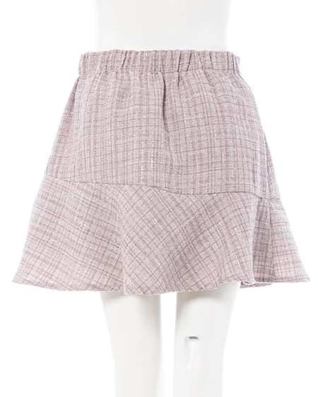 INGNI（イング） アシメ切替ツイードミニスカパン ﾋﾟﾝｸ/ﾂｲｰﾄﾞ