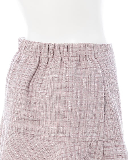 INGNI（イング） アシメ切替ツイードミニスカパン ﾋﾟﾝｸ/ﾂｲｰﾄﾞ