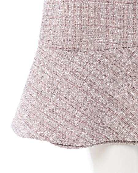 INGNI（イング） アシメ切替ツイードミニスカパン ﾋﾟﾝｸ/ﾂｲｰﾄﾞ