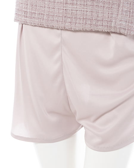 INGNI（イング） アシメ切替ツイードミニスカパン ﾋﾟﾝｸ/ﾂｲｰﾄﾞ