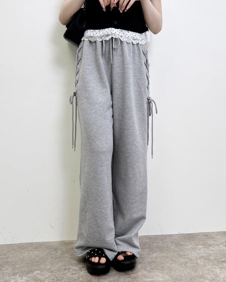【WEB限定】サイドレースアップスウェットパンツ