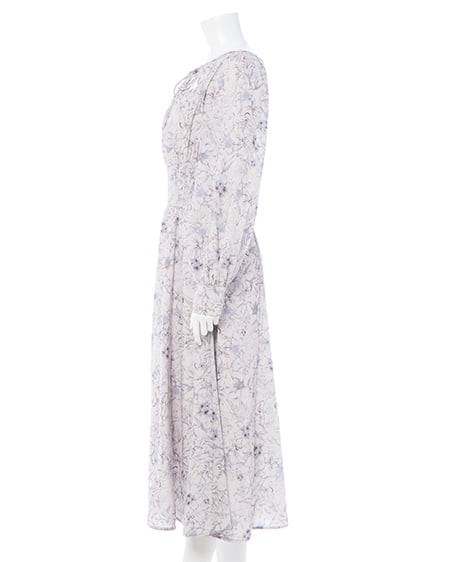 INGNI（イング） デコルテオープン花柄ワンピース ｸﾞﾚｰ