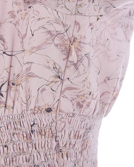 INGNI(イング) デコルテオープン花柄ワンピース ピンク