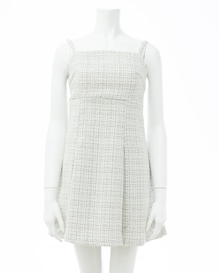 INGNI(イング) バックレースアップツイードミニキャミワンピース オフ/ツイード