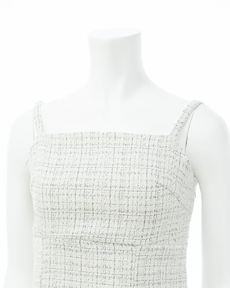 INGNI(イング) バックレースアップツイードミニキャミワンピース オフ/ツイード