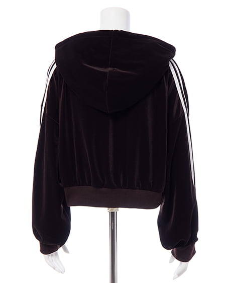 INGNI(イング) サイドラインジップベロアパーカー(セットアップ対応) ブラウン