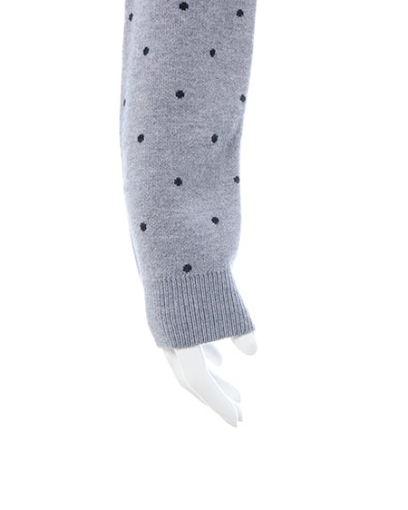 INGNI(イング) ドット柄ニットカーディガン グレー/クロ