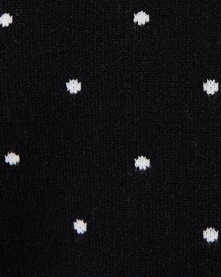 INGNI(イング) ドット柄ニットカーディガン クロ/オフホワイト