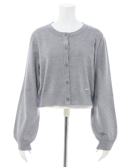 INGNI(イング) プレート付ニットカーディガン グレー