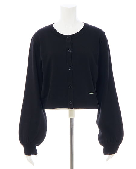 INGNI(イング) プレート付ニットカーディガン クロ