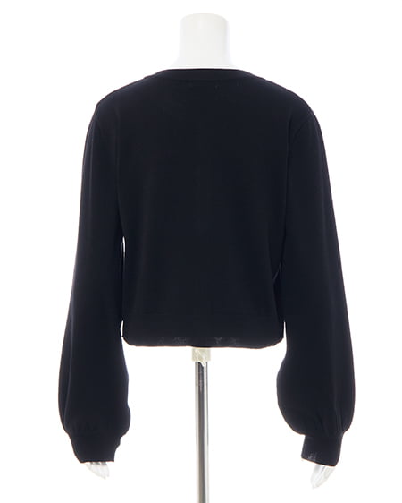 INGNI(イング) プレート付ニットカーディガン クロ