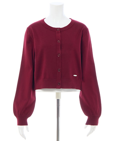 INGNI(イング) プレート付ニットカーディガン ボルドー