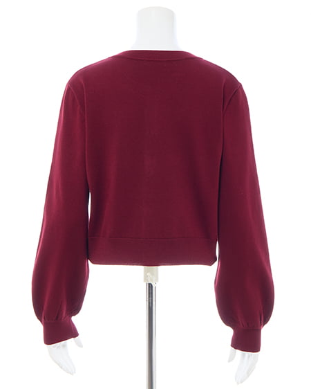 INGNI(イング) プレート付ニットカーディガン ボルドー