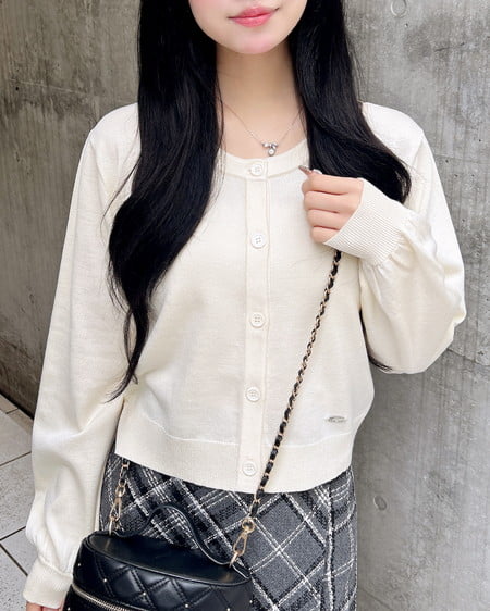 【WEB限定】プレート付ニットカーディガン