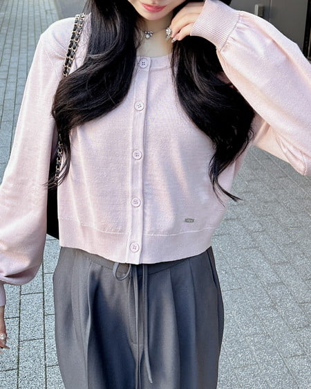 【WEB限定】プレート付ニットカーディガン