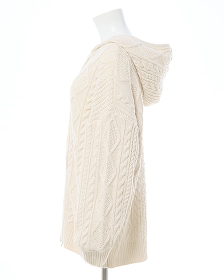 INGNI（イング） ケーブルビッグニットパーカー ｱｲﾎﾞﾘｰ