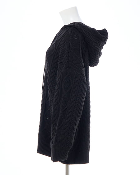 INGNI（イング） ケーブルビッグニットパーカー ｸﾛ