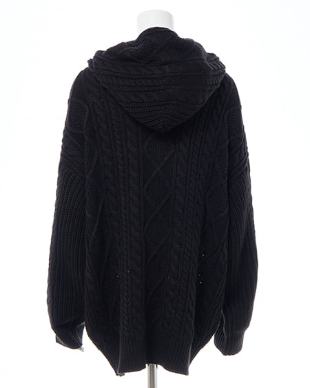 INGNI（イング） ケーブルビッグニットパーカー ｸﾛ