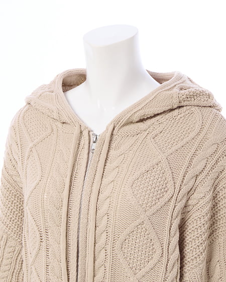 INGNI（イング） ケーブルビッグニットパーカー ﾍﾞｰｼﾞｭ