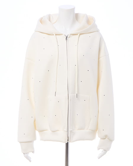 INGNI（イング） ビジュー付ダンボールジップパーカー ｱｲﾎﾞﾘｰ