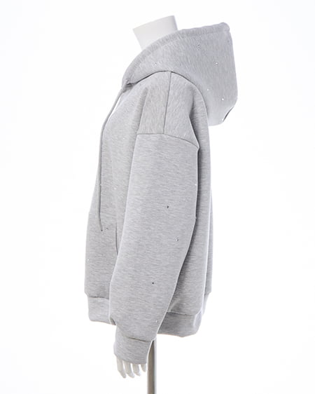 INGNI（イング） ビジュー付ダンボールジップパーカー ｸﾞﾚｰ