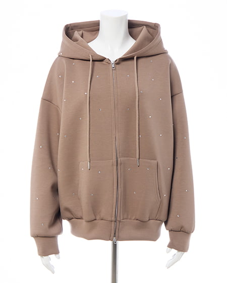 INGNI（イング） ビジュー付ダンボールジップパーカー ﾓｶ