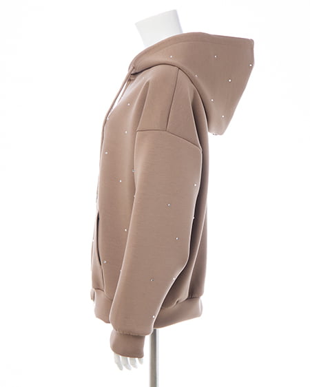 INGNI（イング） ビジュー付ダンボールジップパーカー ﾓｶ