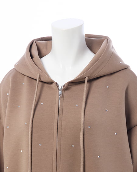 INGNI（イング） ビジュー付ダンボールジップパーカー ﾓｶ