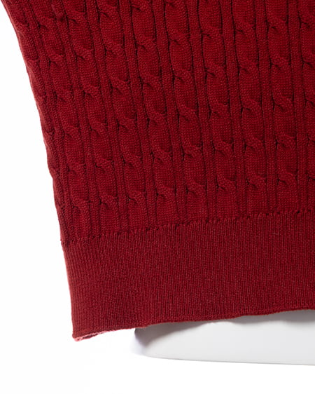 INGNI(イング) 金ボタンケーブルニットカーディガン アカ