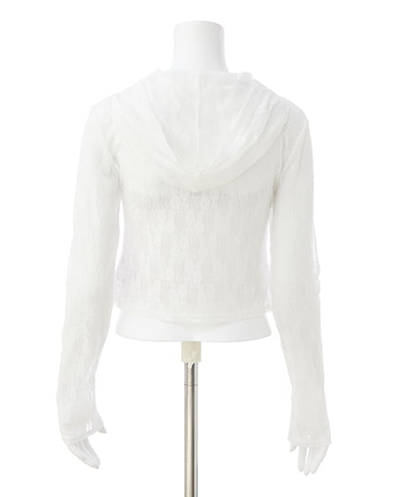 INGNI（イング） ダブルジップレースパーカー ｵﾌﾎﾜｲﾄ