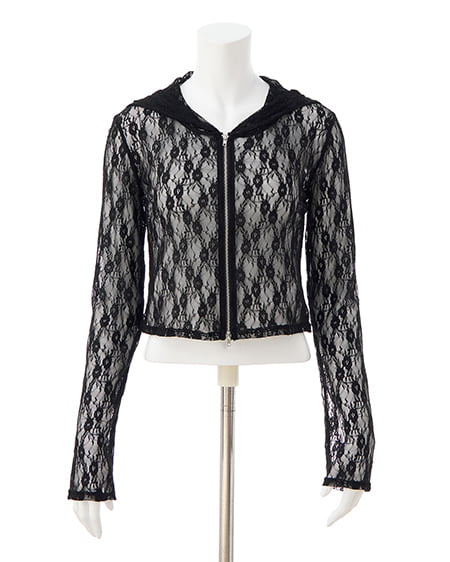 INGNI（イング） ダブルジップレースパーカー ｸﾛ