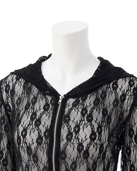 INGNI（イング） ダブルジップレースパーカー ｸﾛ