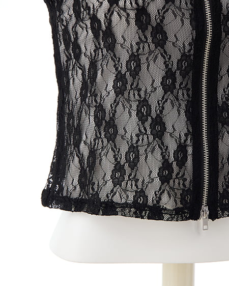 INGNI（イング） ダブルジップレースパーカー ｸﾛ