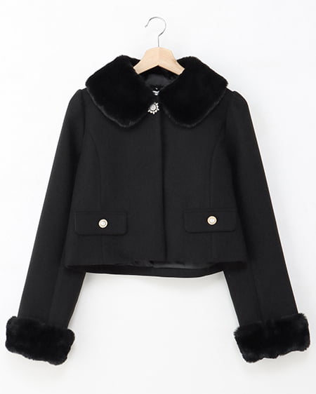 【9／16までの限定価格】【WEB限定】4Wayビジューボタンショートコート