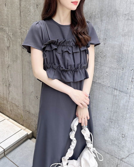 【WEB限定】フリルリボンビスチェ＋ワンピース／セット