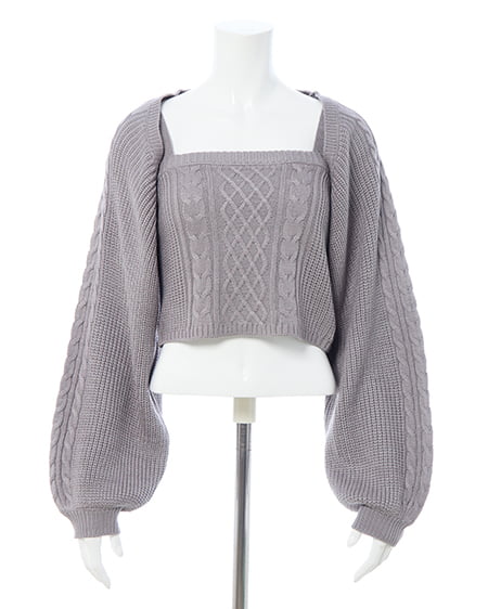 INGNI（イング） ケーブルボレロニットアンサンブル ｸﾞﾚｰ