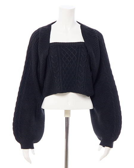 INGNI（イング） ケーブルボレロニットアンサンブル ｸﾛ