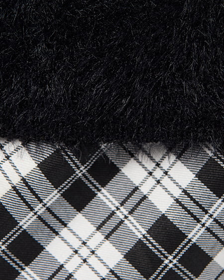 INGNI（イング） フェザーボレロニット＋チェック柄ミニキャミワンピースセット ｸﾛ/ｸﾛﾁｪｯｸ