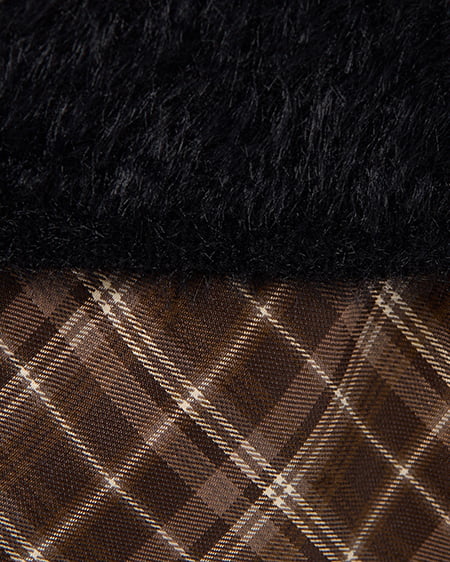 INGNI（イング） フェザーボレロニット＋チェック柄ミニキャミワンピースセット ｸﾛ/ﾌﾞﾗｳﾝﾁｪｯｸ