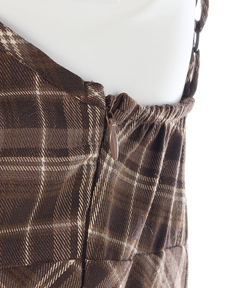 INGNI（イング） フェザーボレロニット＋チェック柄ミニキャミワンピースセット ｸﾛ/ﾌﾞﾗｳﾝﾁｪｯｸ