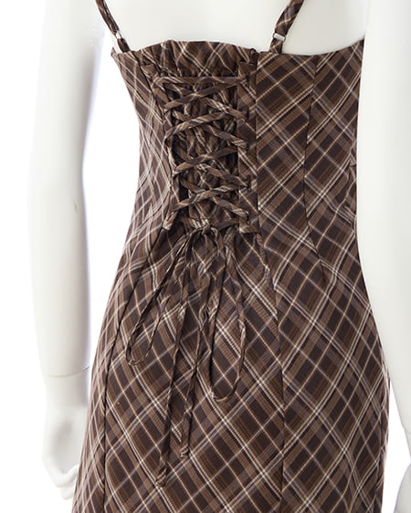 INGNI（イング） シャギーニットボレロ＋マーメイドワンピースセット ｱｲﾎﾞﾘｰ/ﾌﾞﾗｳﾝﾁｪｯｸ