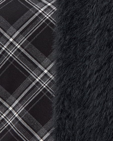 INGNI（イング） シャギーニットボレロ＋マーメイドワンピースセット ｸﾛ/ｸﾛﾁｪｯｸ